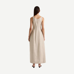 Sanne Midi Dress - Oatmeal - Galvanic.co