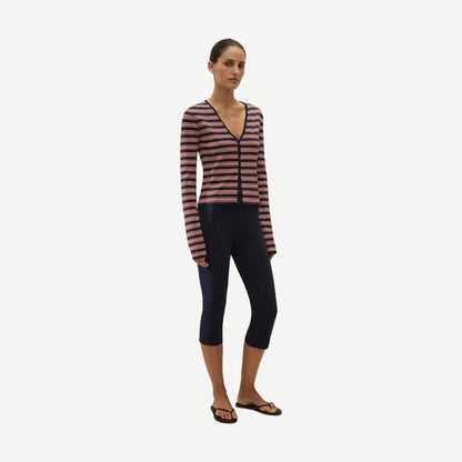 Doris Cardigan - Cila Stripe Navy - Galvanic.co