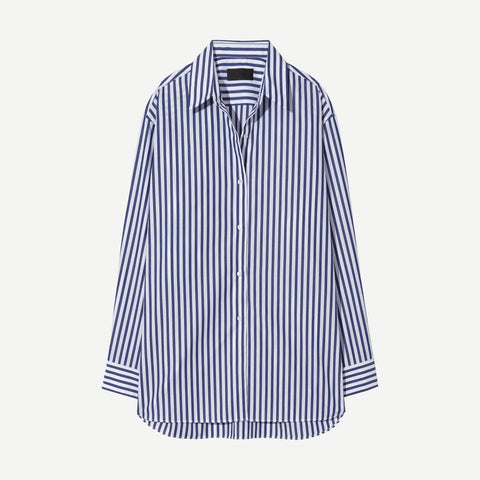 Yorke Shirt - Large Dark Navy/White Stripes - Galvanic.co