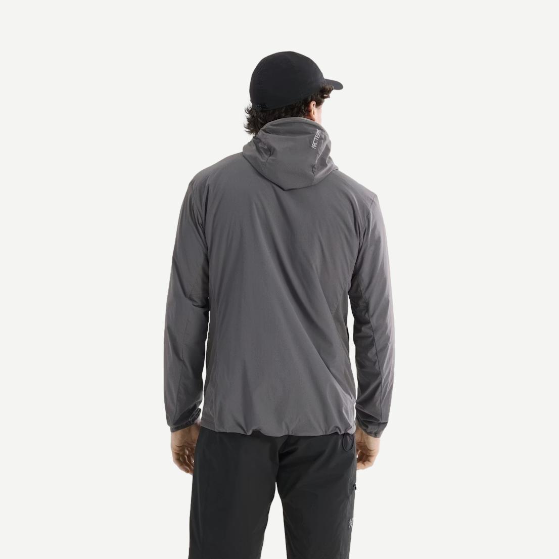 Arcteryx Atom SL Hoody M in Cloud, men's lightweight jacket with a back view showing the sleek design and material texture.