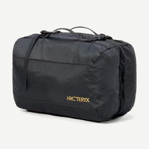 Black Arcteryx Index Gear Organizer bag with multiple compartments and secure zipper closure for efficient gear storage.