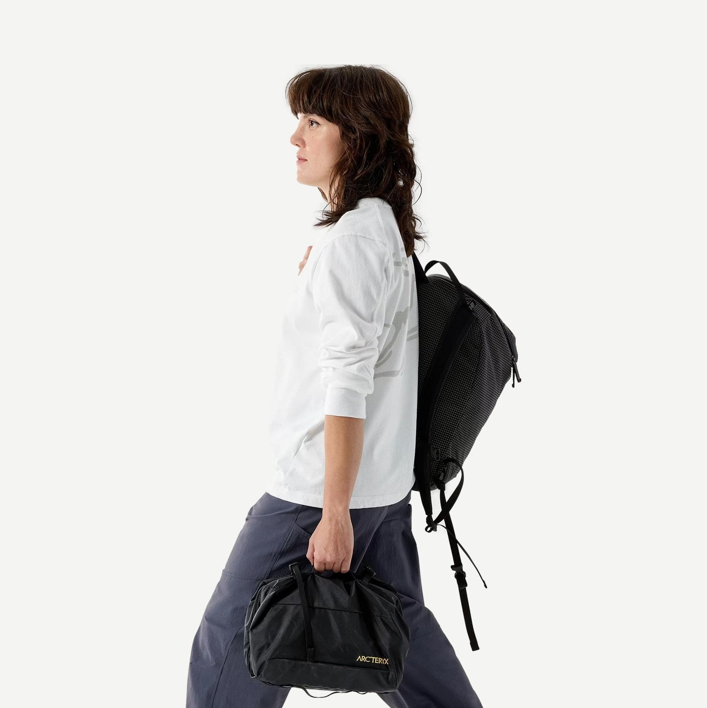 Arcteryx Index Gear Organizer 24K Black, compact bag with multiple compartments, front view showing durable design and sleek black color.