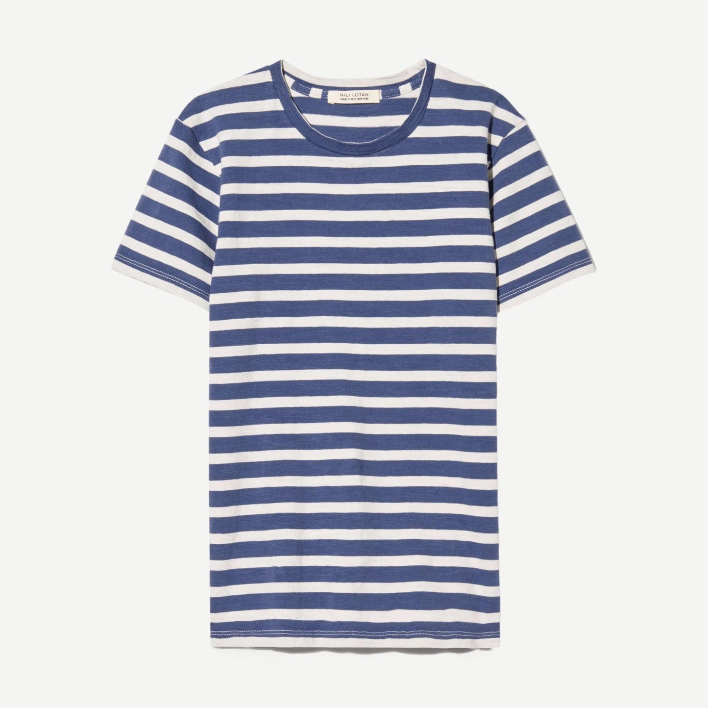 Lana Crewneck Tee - French Blue/White Stripe - Galvanic.co