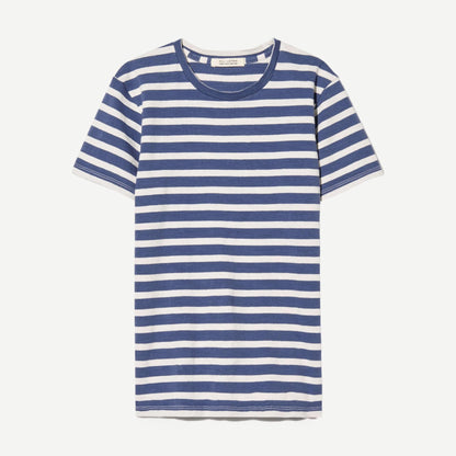 Lana Crewneck Tee - French Blue/White Stripe - Galvanic.co