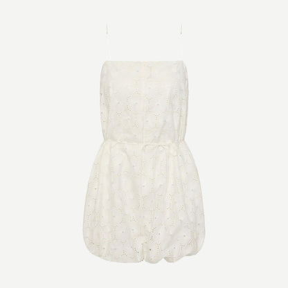 Rosella Playsuit - Dolce Broderie White - Galvanic.co