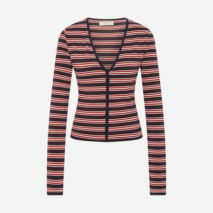 Doris Cardigan - Cila Stripe Navy - Galvanic.co