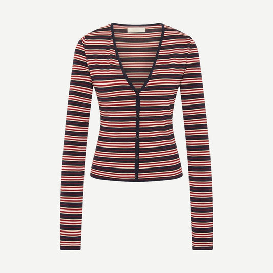 Doris Cardigan - Cila Stripe Navy - Galvanic.co