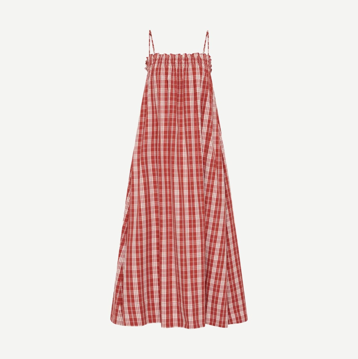Gerta Midi Dress - Ines Check Terra Rosa - Galvanic.co