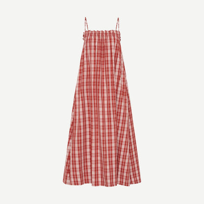 Gerta Midi Dress - Ines Check Terra Rosa