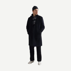 Sasso Coat Plain Wool - Black - Galvanic.co