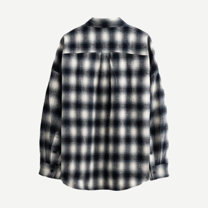 Oversized Plaid Buttondown - Blue Plaid - Galvanic.co