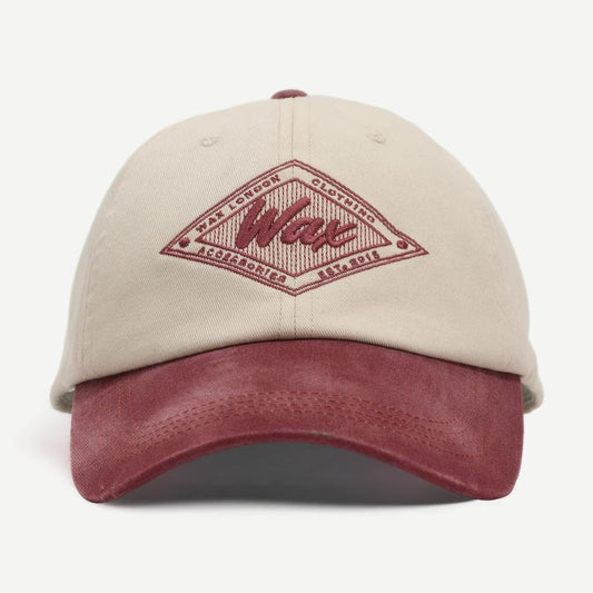 Spencer Sports Cap Twill Diamond - Ecru/Burgundy
