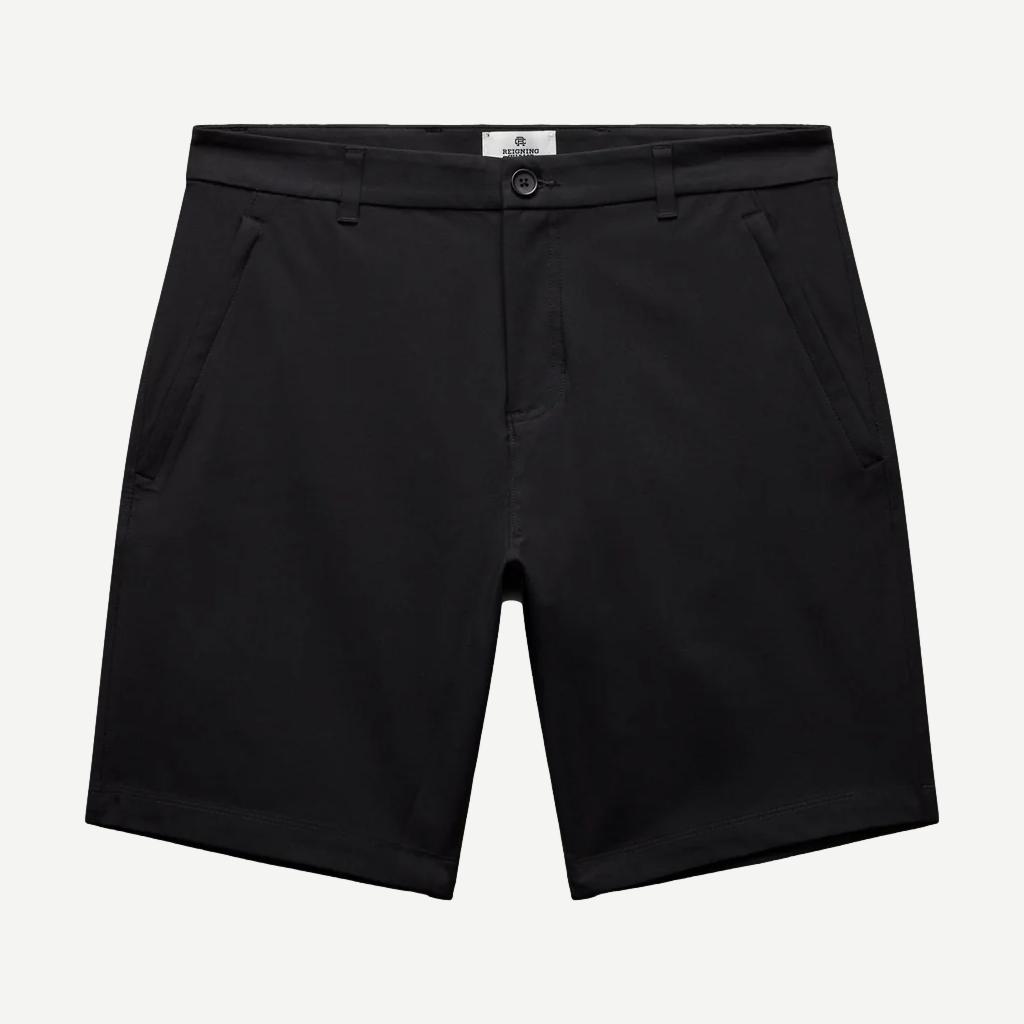 Stretch Warp Knit Coach's Slim Short 9" - Black - Galvanic.co