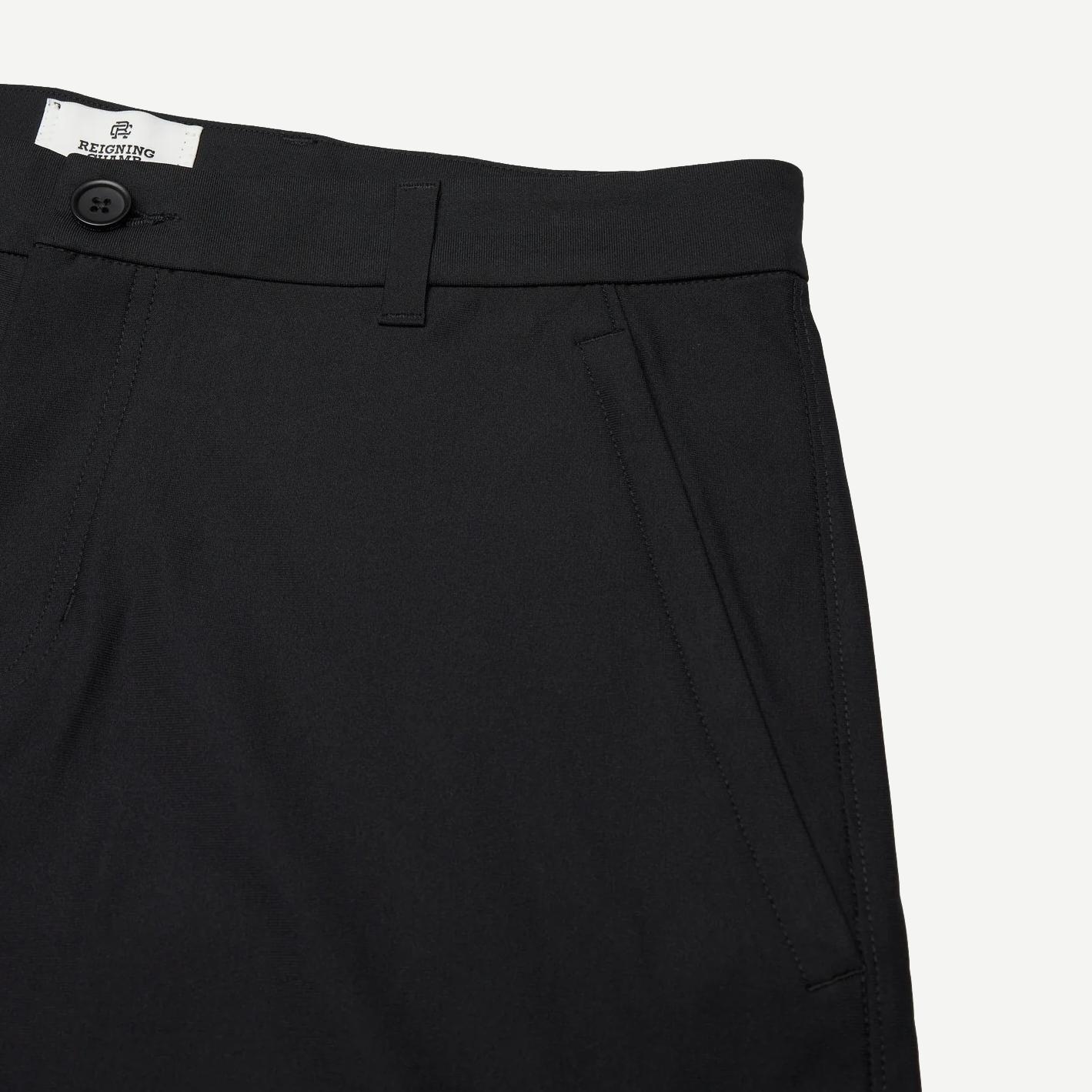 Stretch Warp Knit Coach's Slim Short 9" - Black - Galvanic.co