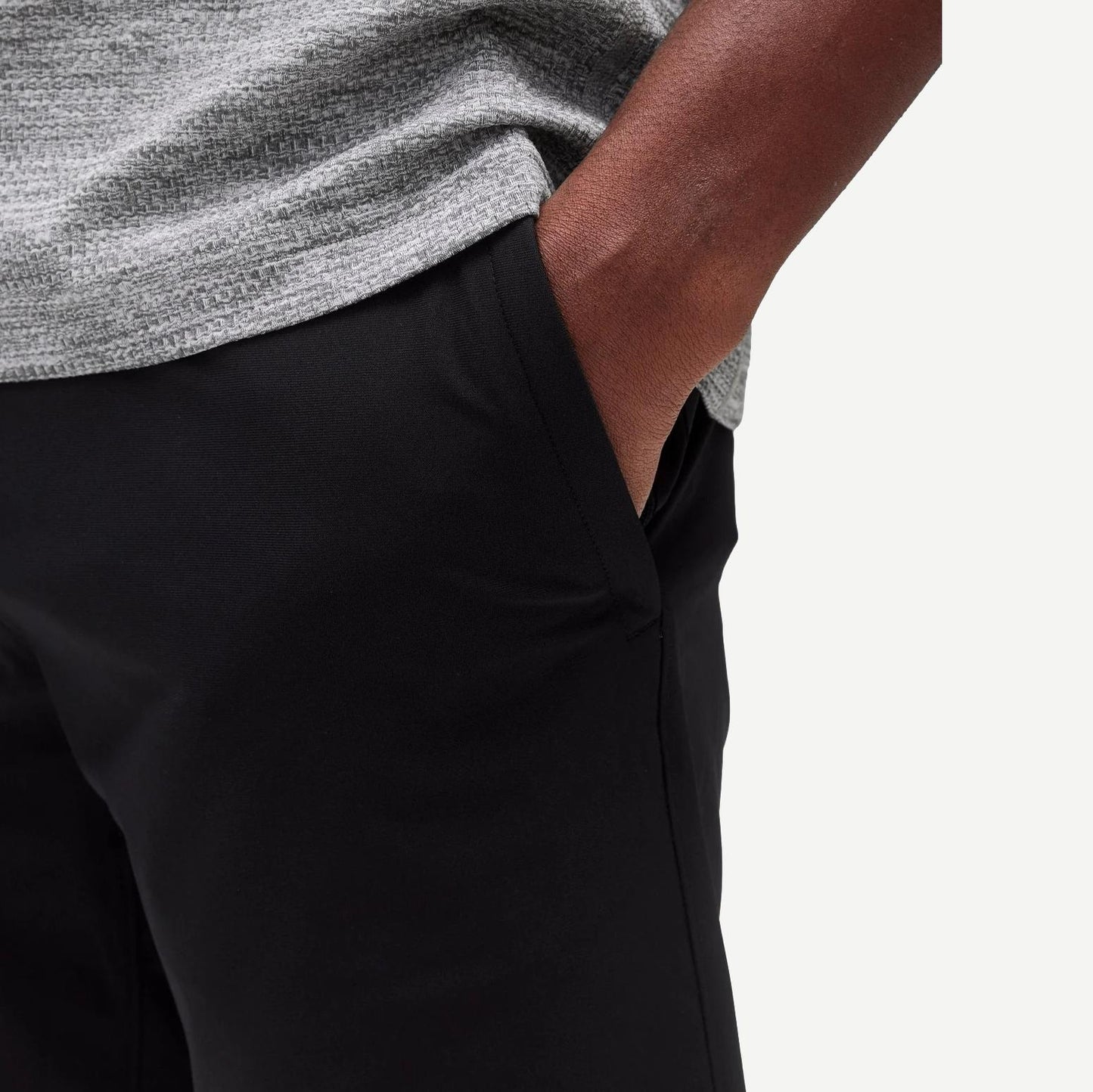 Stretch Warp Knit Coach's Slim Short 9" - Black - Galvanic.co