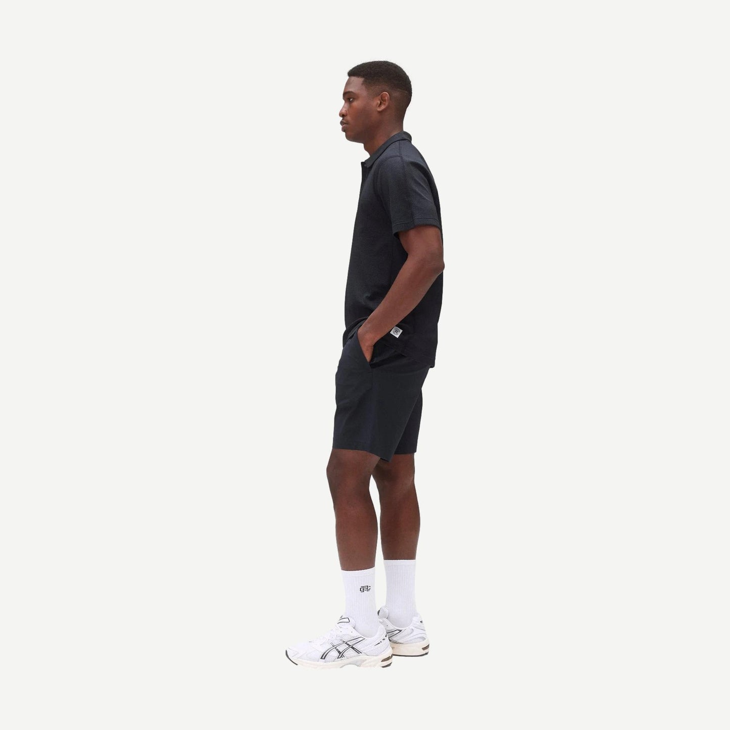 Stretch Warp Knit Coach's Slim Short 9" - Navy - Galvanic.co