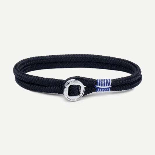 Navy and silver bracelet by Pig & Hen featuring a playful PH Don Dino design, stylish accessory for casual wear.