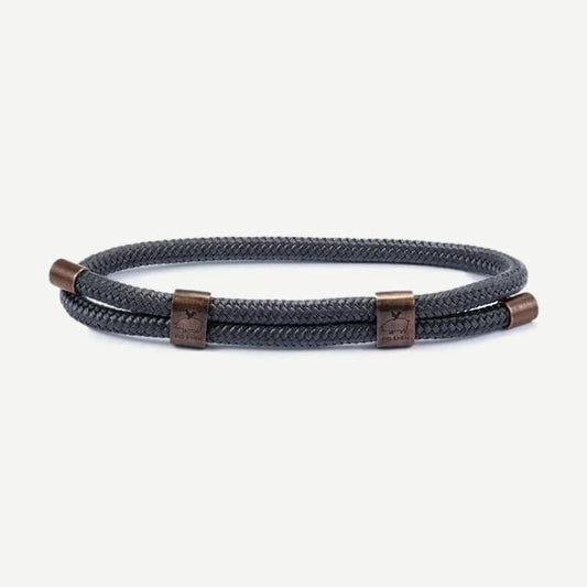 Pig & Hen PH Little Lewis double bracelet in slate grey and bronze with metallic accents, featuring a stylish, layered design.