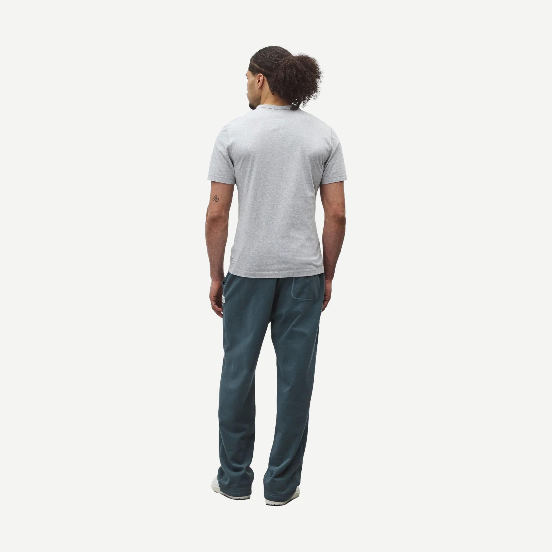 Reigning Champ lightweight jersey slim T-shirt in heather grey, front view showing soft fabric and fitted design.