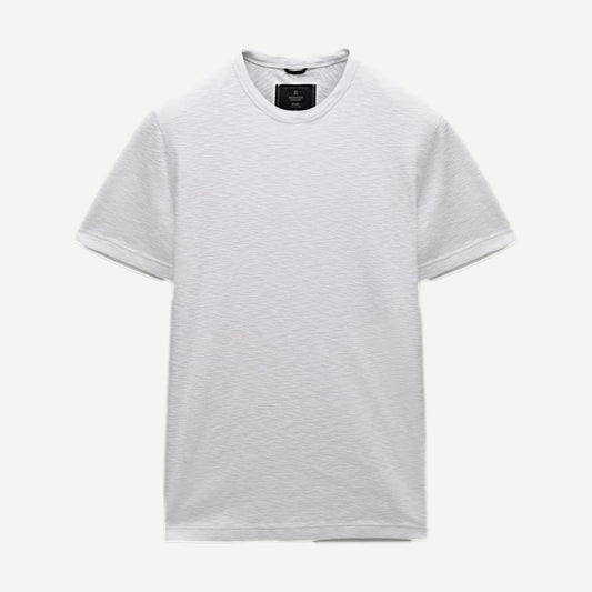 1X1 Slub Slim T-Shirt - White - Galvanic.co