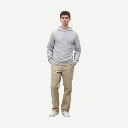 Reigning Champ lightweight waffle hoodie in heather grey, casual sweatshirt with a relaxed fit and textured fabric.