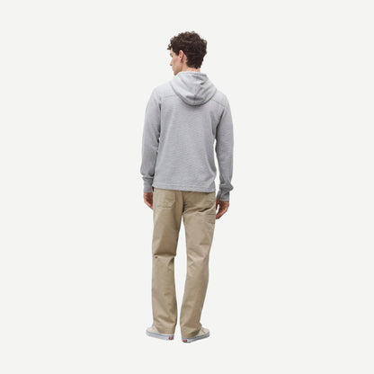 Reigning Champ lightweight waffle hoodie in heather grey with a relaxed fit, casual sweatshirt for comfortable wear.