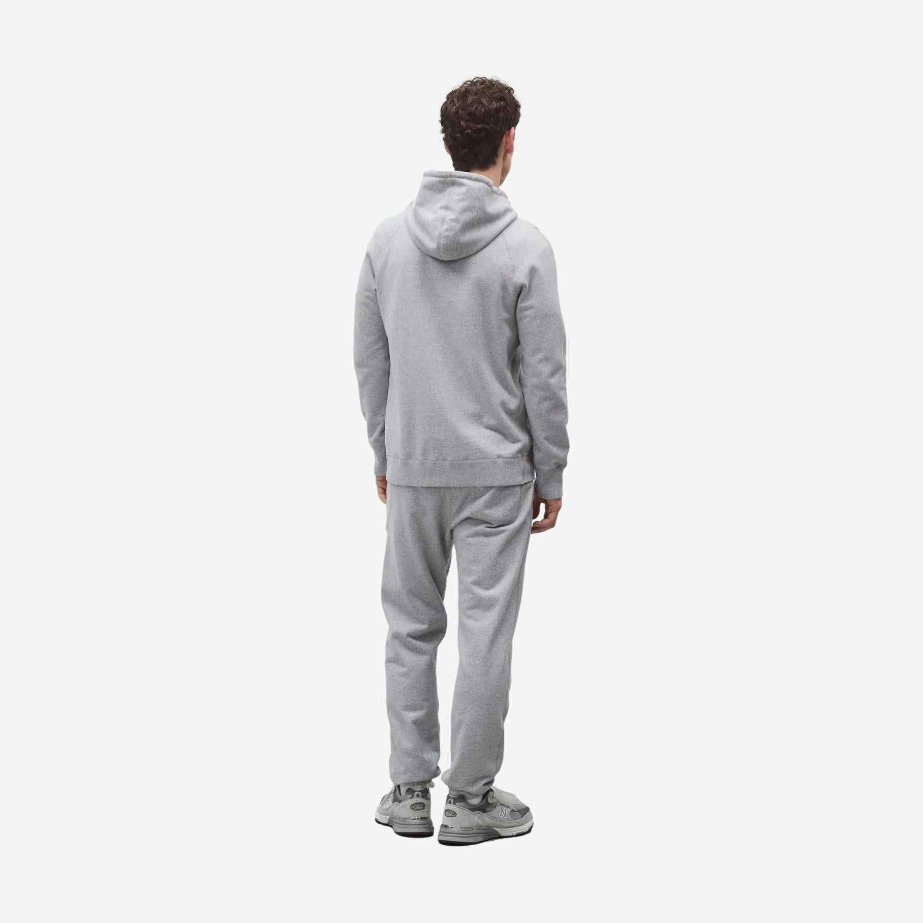 Reigning Champ midweight terry slim hoodie in heather grey, casual sweatshirt with a comfortable fit and soft fabric.