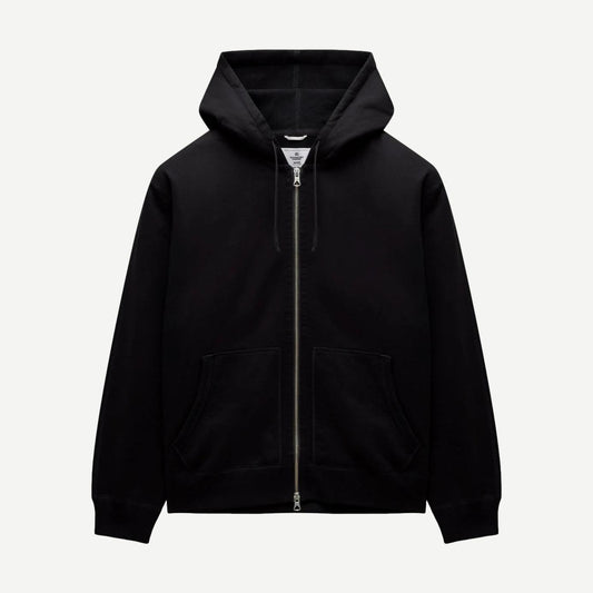 Midweight Terry Standard Zip Hoodie - Black - Galvanic.co