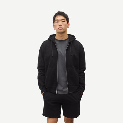 Midweight Terry Standard Zip Hoodie - Black