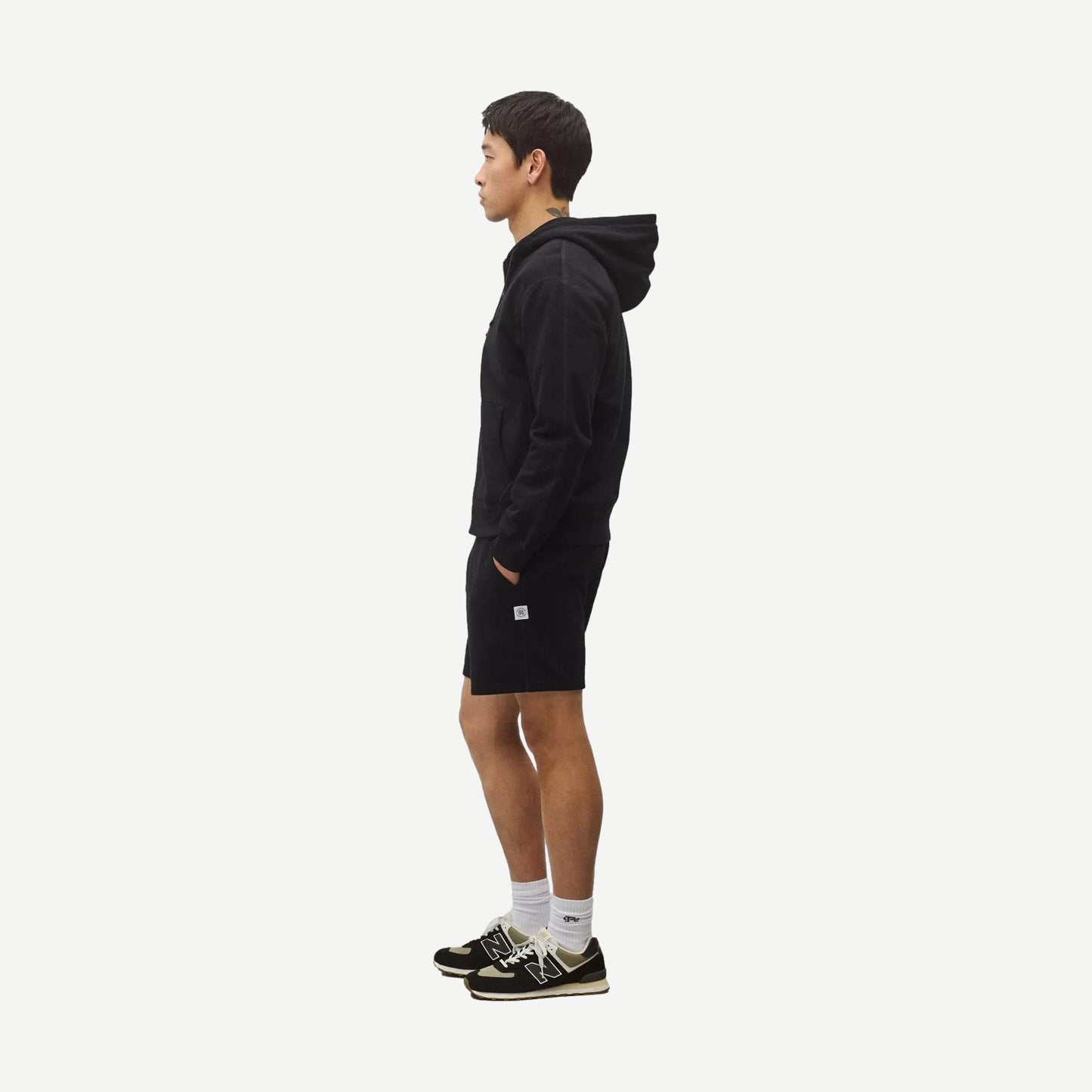 Midweight Terry Standard Zip Hoodie - Black