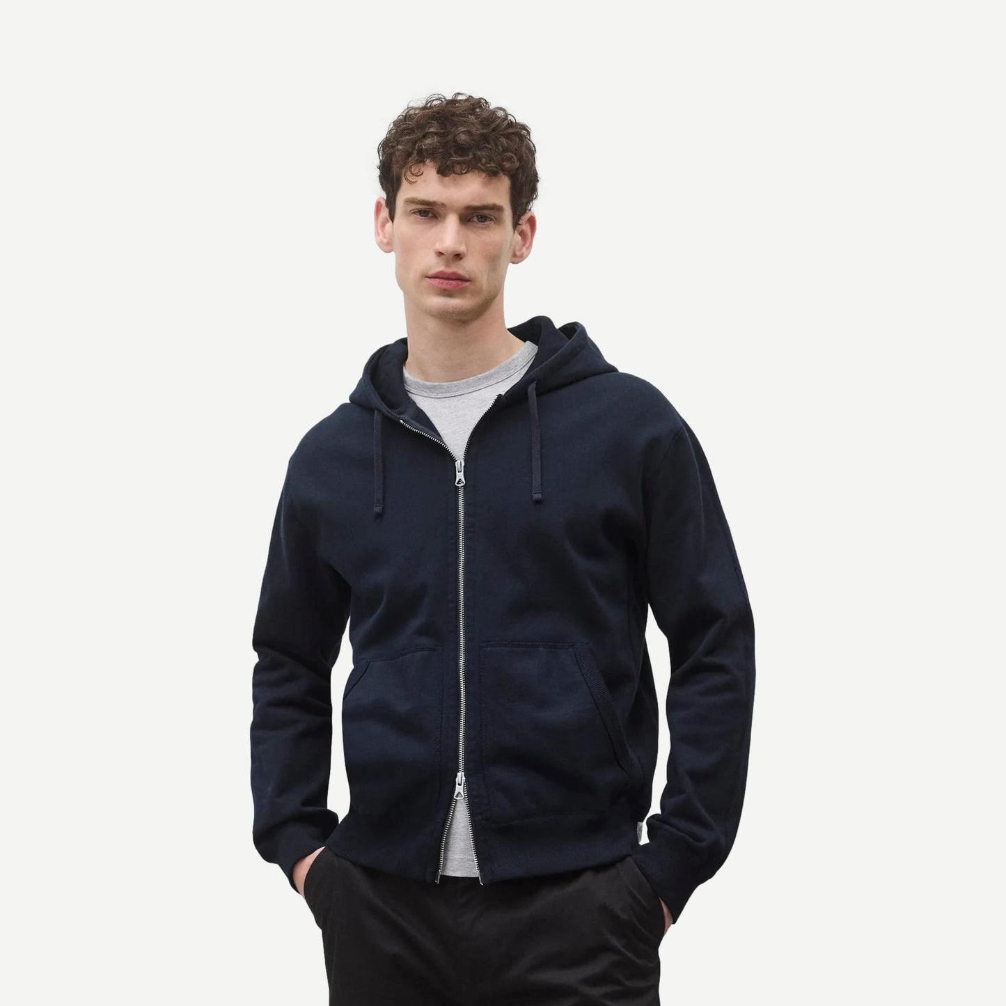 Midweight Terry Standard Zip Hoodie - Navy