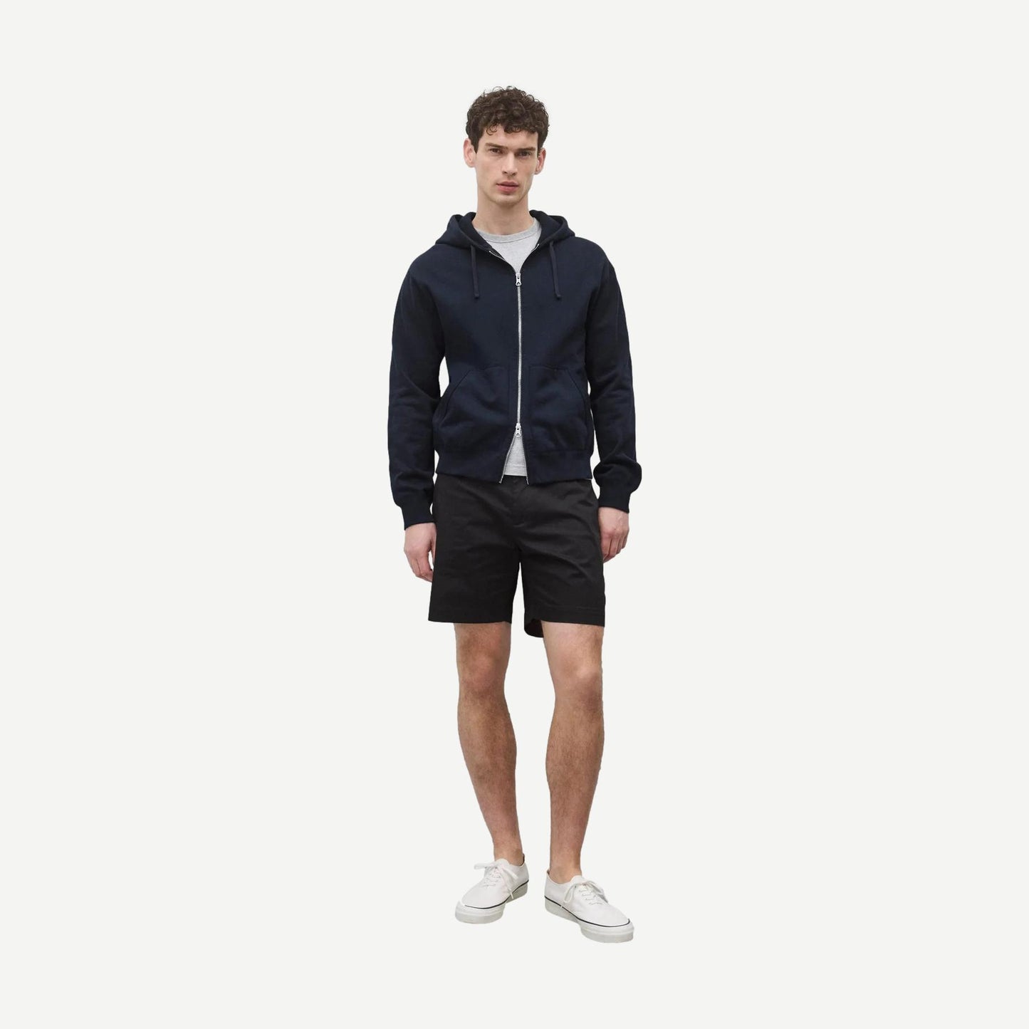 Midweight Terry Standard Zip Hoodie - Navy