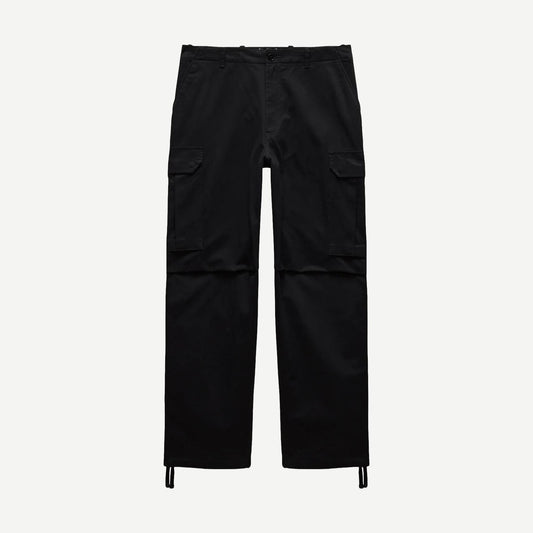 Cotton Chino Keeper Cargo - Black - Galvanic.co