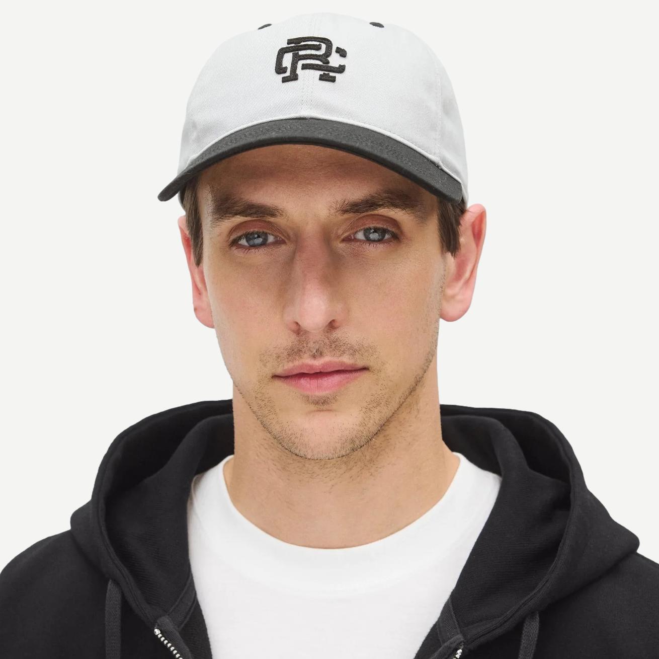 Colour Block Monogram Strapback Cap - Concrete/Black - Galvanic.co