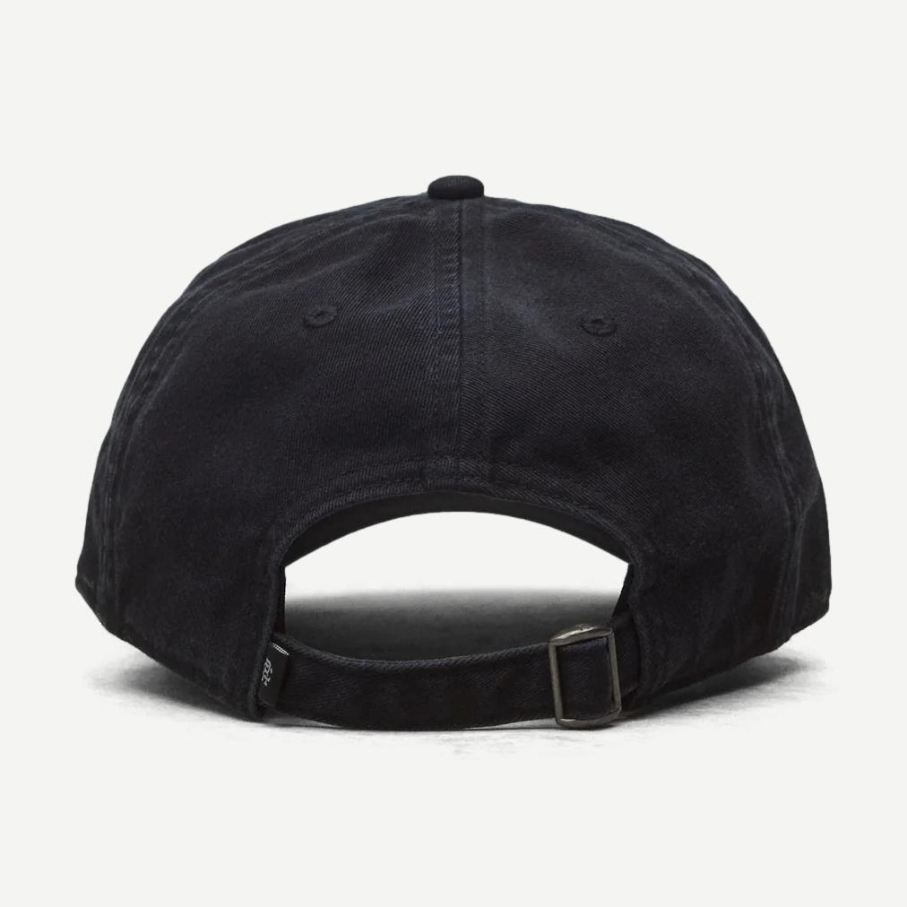 Cotton Chino Low Pro Monogram Strapback Cap - Washed Black - Galvanic.co