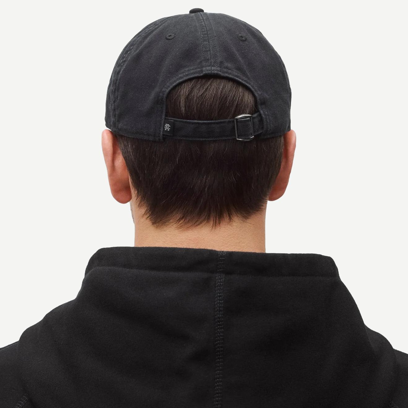 Cotton Chino Low Pro Monogram Strapback Cap - Washed Black - Galvanic.co