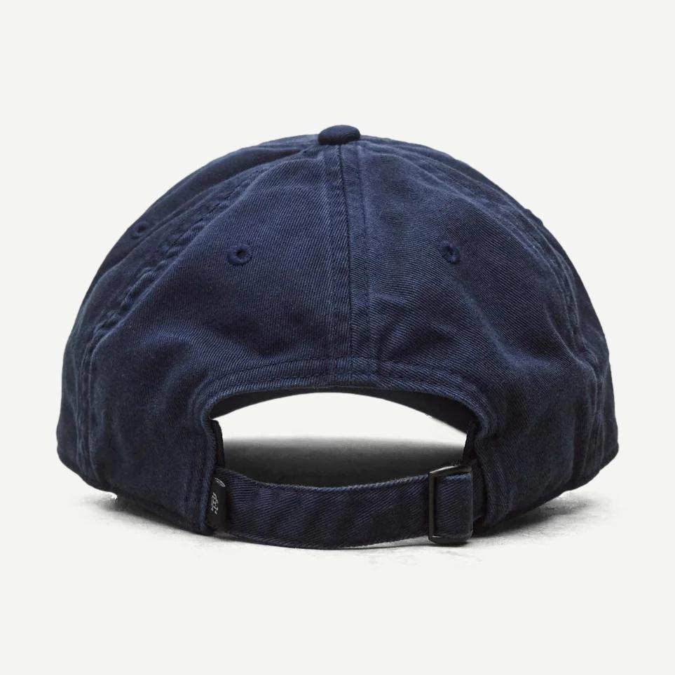 Cotton Chino Low Pro Monogram Strapback Cap - Washed Navy - Galvanic.co