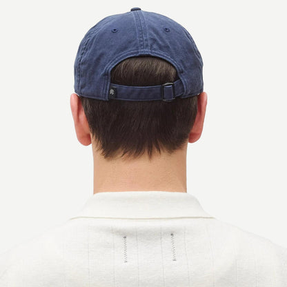 Cotton Chino Low Pro Monogram Strapback Cap - Washed Navy - Galvanic.co