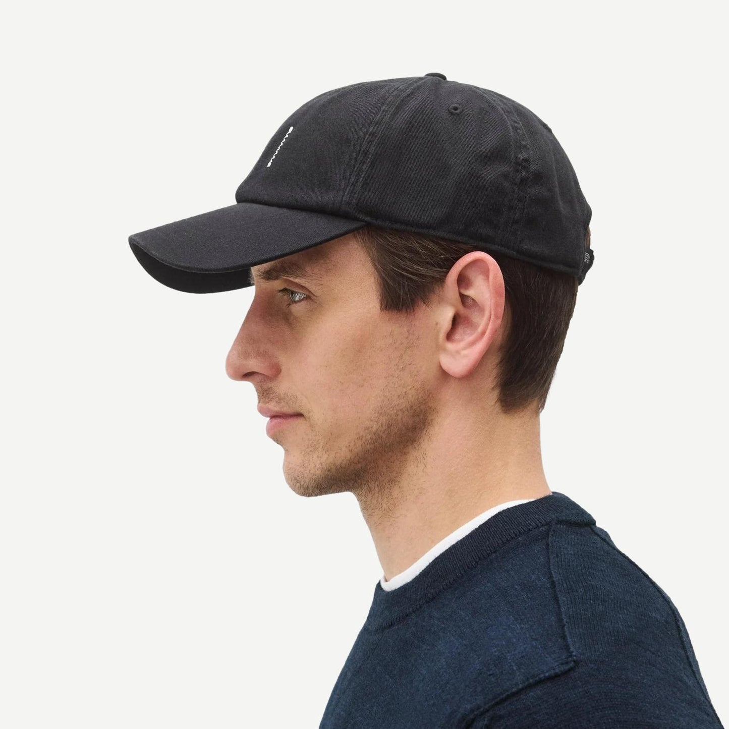 Cotton Chino Low Pro Strapback Cap - Washed Black - Galvanic.co