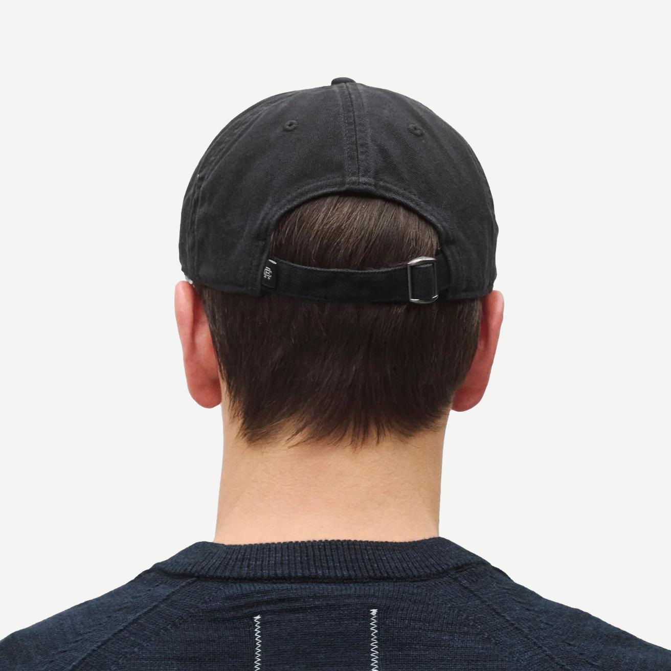 Cotton Chino Low Pro Strapback Cap - Washed Black - Galvanic.co