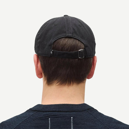 Cotton Chino Low Pro Strapback Cap - Washed Black - Galvanic.co