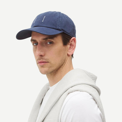 Cotton Chino Low Pro Strapback Cap - Washed Navy - Galvanic.co