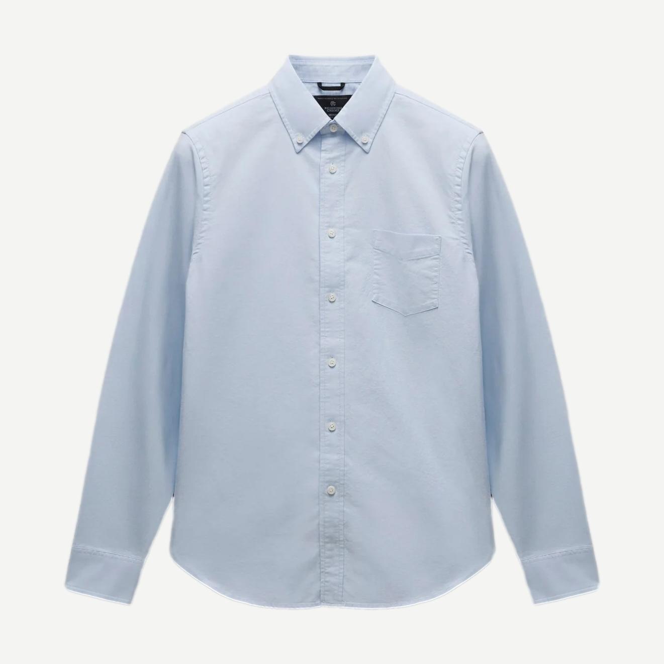 Cotton Oxford Windsor Standard Shirt - Light Blue