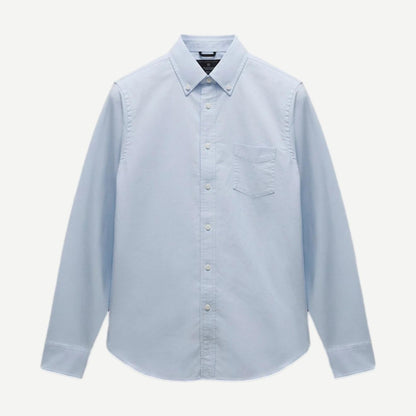 Cotton Oxford Windsor Standard Shirt - Light Blue