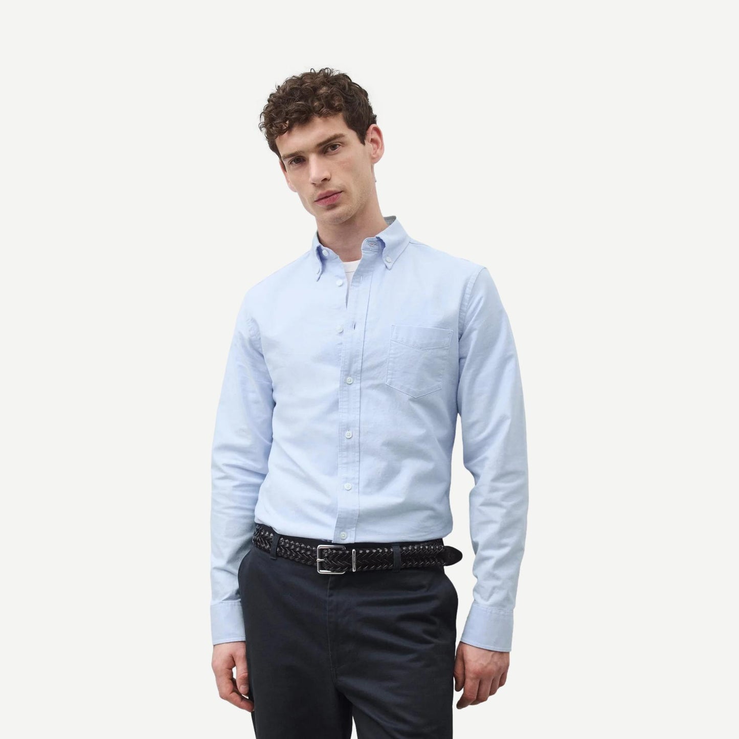 Cotton Oxford Windsor Standard Shirt - Light Blue