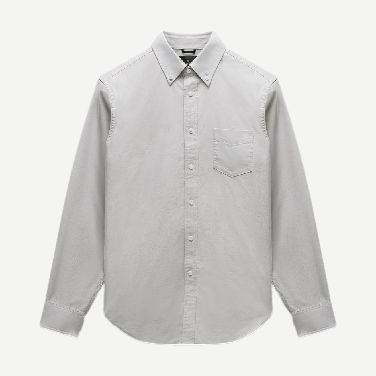 Cotton Oxford Windsor Standard Shirt - Light Grey