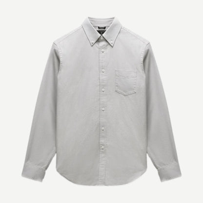 Cotton Oxford Windsor Standard Shirt - Light Grey