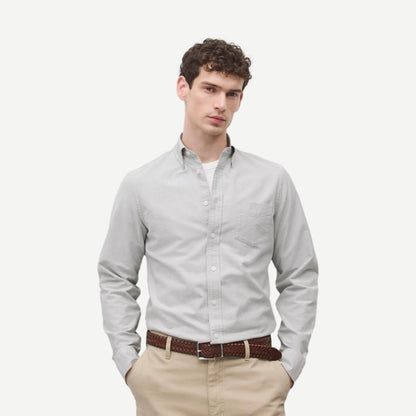 Cotton Oxford Windsor Standard Shirt - Light Grey