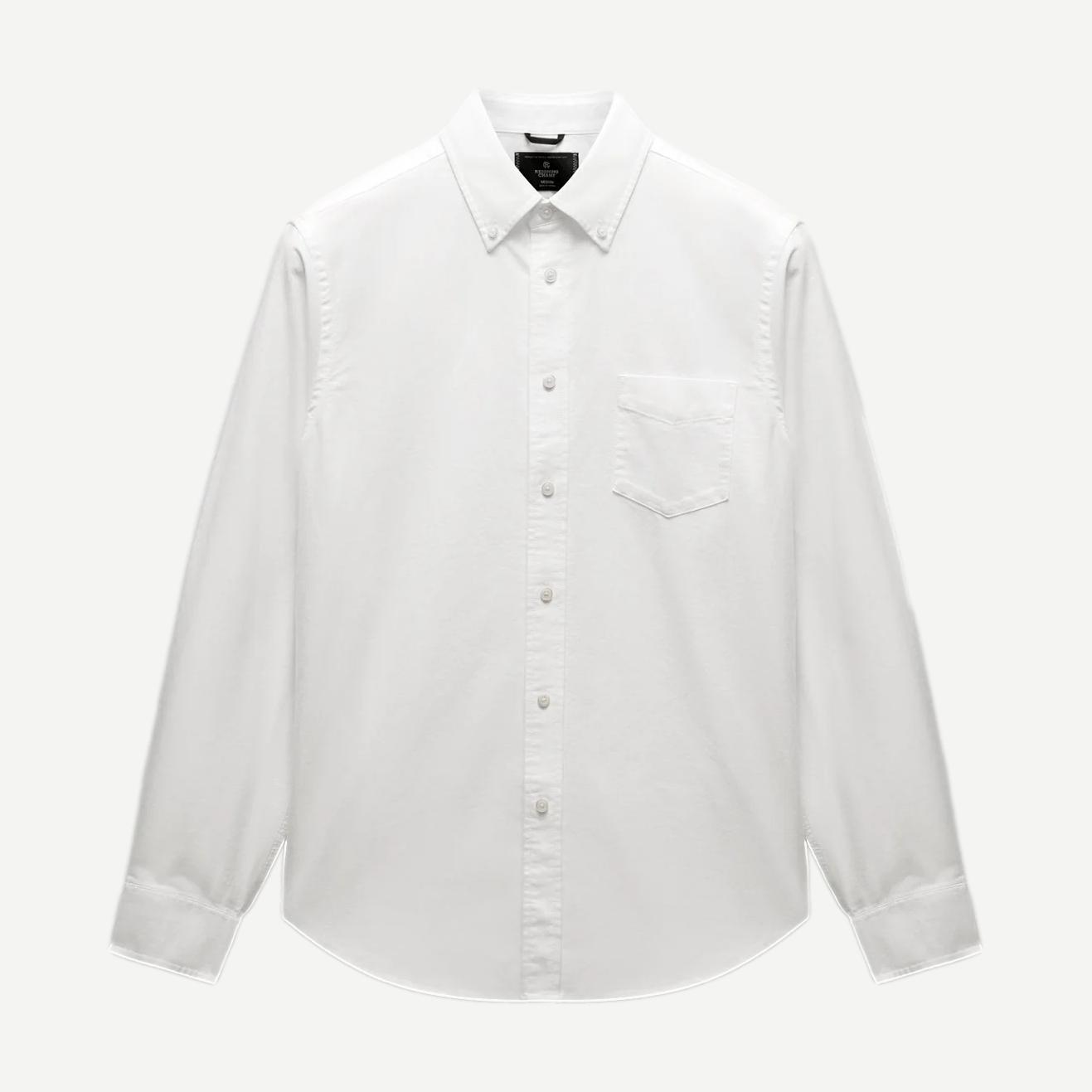 Cotton Oxford Windsor Standard Shirt - White