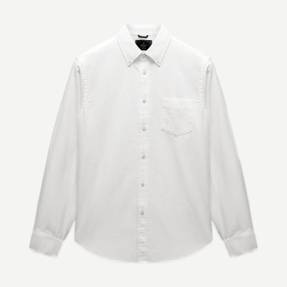 Cotton Oxford Windsor Standard Shirt - White